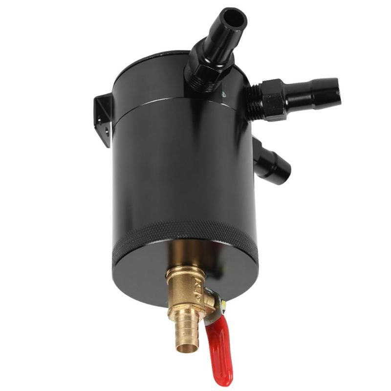 2-Port/3-Port Baffled Oil Catch Can Tank With Drain Valve