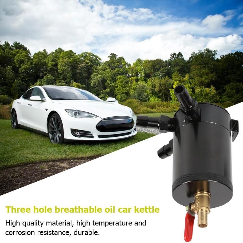 2-Port/3-Port Baffled Oil Catch Can Tank With Drain Valve