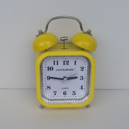 SQUARE Bell Alarm Clock - Yellow