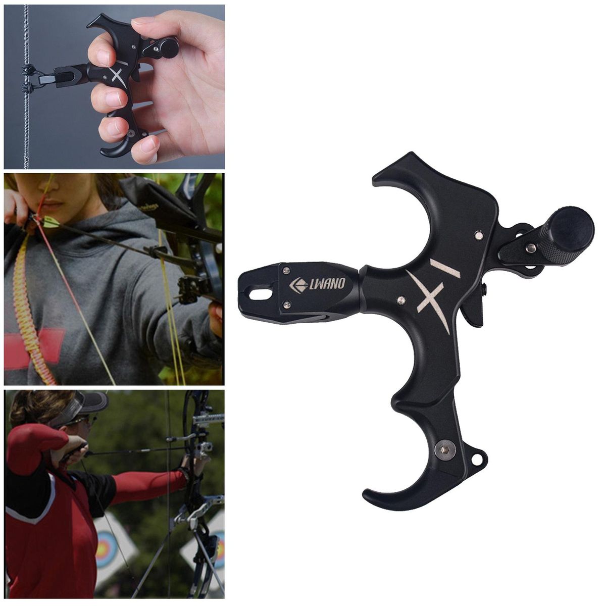 Lightweight 3 Or 4 Finger Hand Held Bow Release Aids For