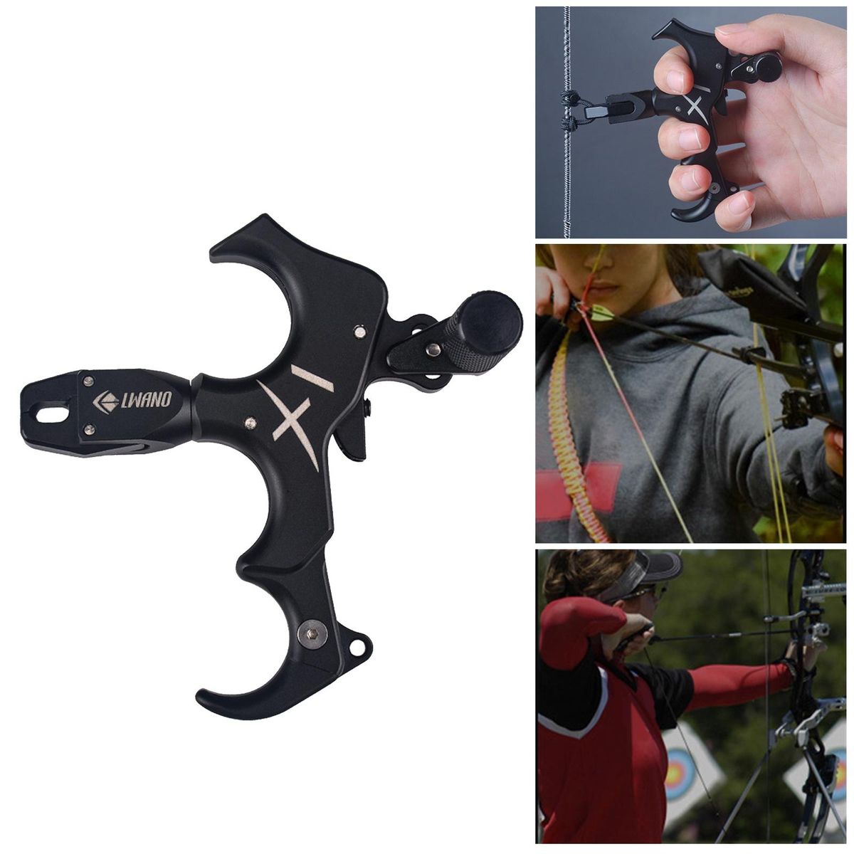 Lightweight 3 Or 4 Finger Hand Held Bow Release Aids For