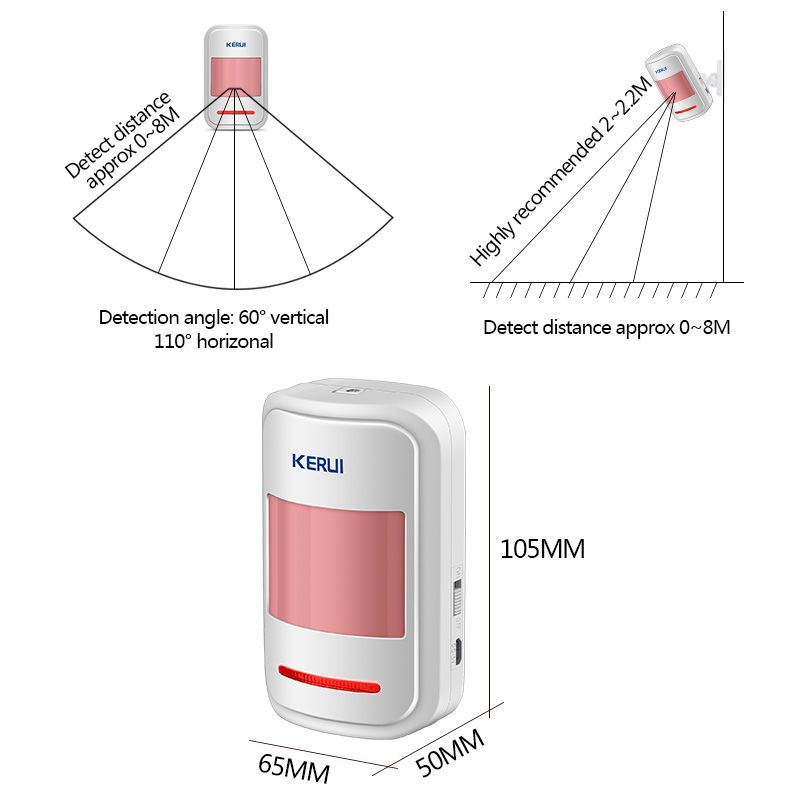 433MHz PIR Motion Detector For PSTN Home Alarm System 10pcs