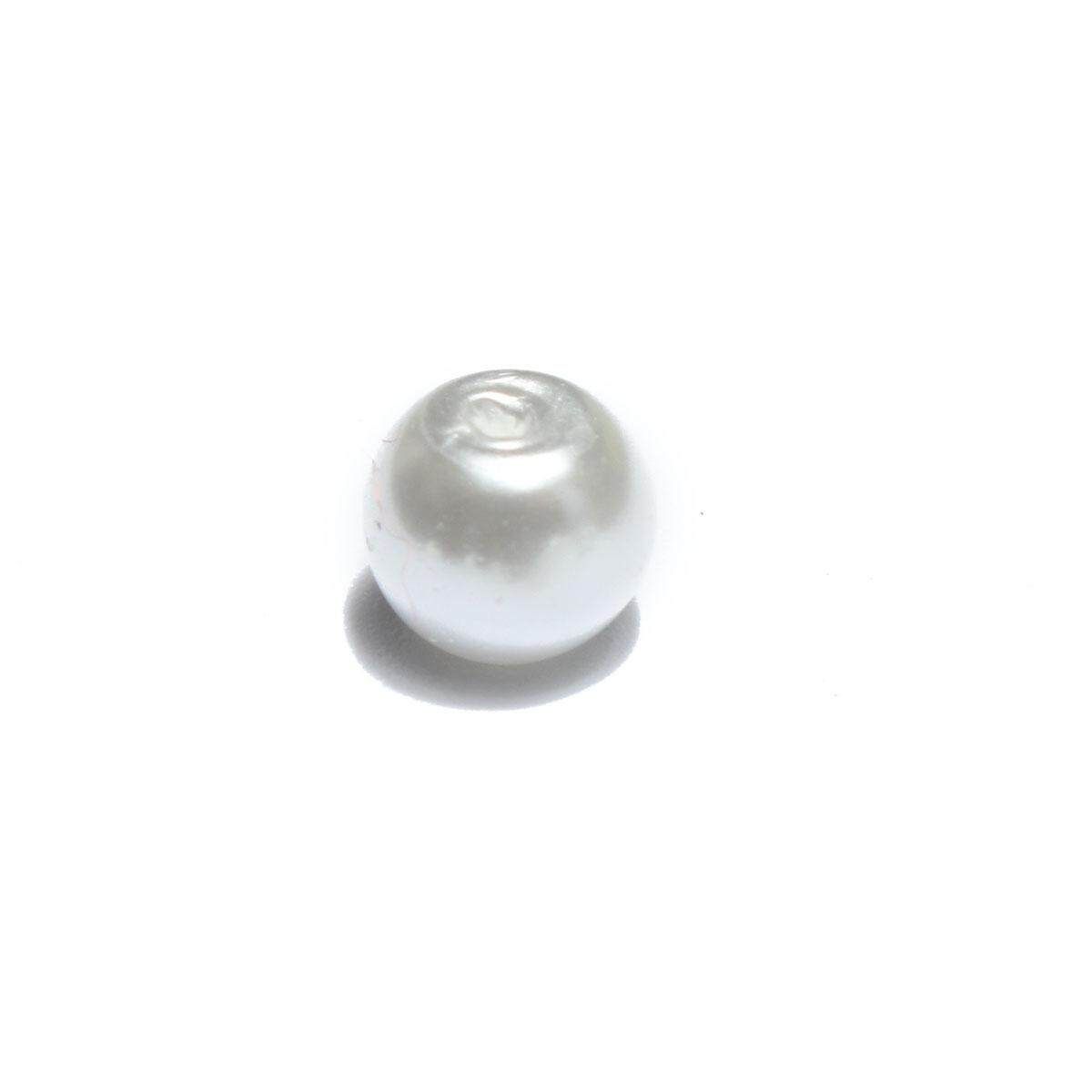 Wholesale Lots Glass Pearl Round Spacer Loose Beads 4mm/6mm/8mm White 4mm 100pc