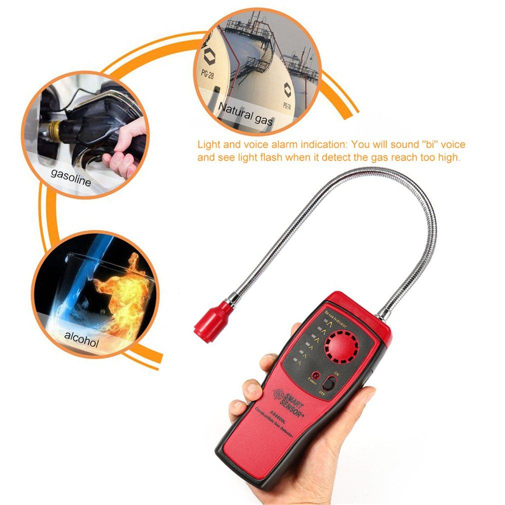 Tester Tool Methane Gas Leak Detector Analyzer Red Black