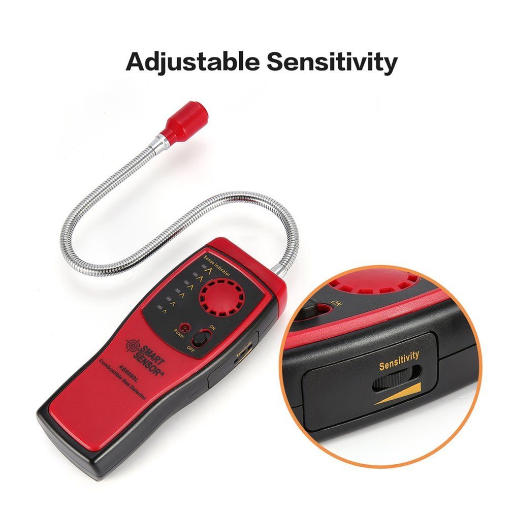 Tester Tool Methane Gas Leak Detector Analyzer Red Black