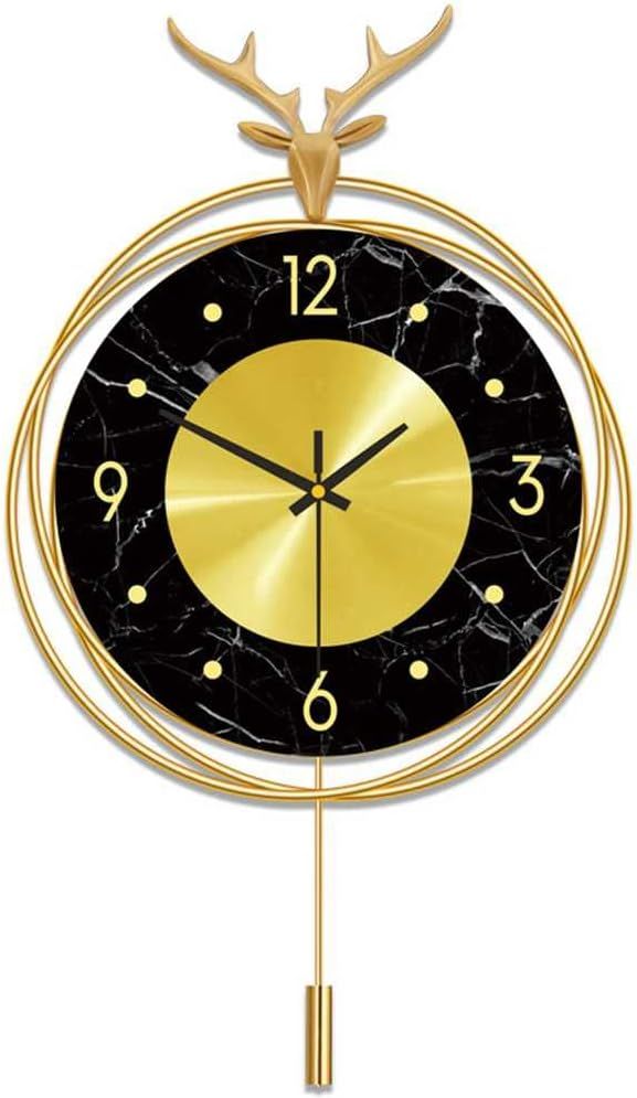 Creative Deer Head Decorative Quartz Clock With Pendulum