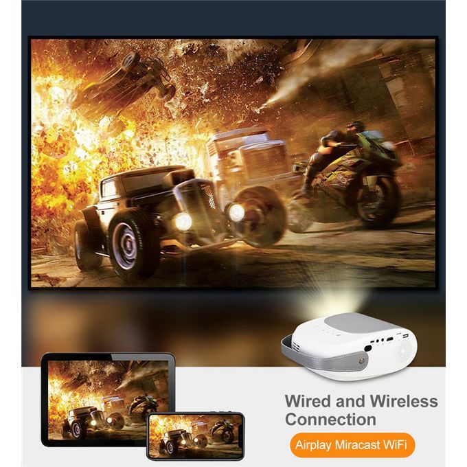 Max 300 "HD Large Screen TV 1080p Home Theater Video Projector HDMI USB PC Game Movie