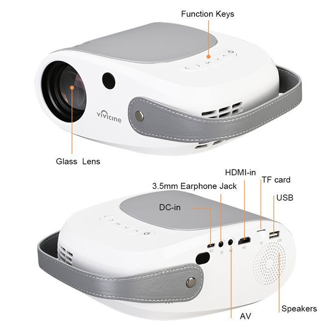 Max 300 "HD Large Screen TV 1080p Home Theater Video Projector HDMI USB PC Game Movie