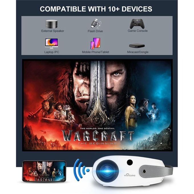 Max 300 "HD Large Screen TV 1080p Home Theater Video Projector HDMI USB PC Game Movie