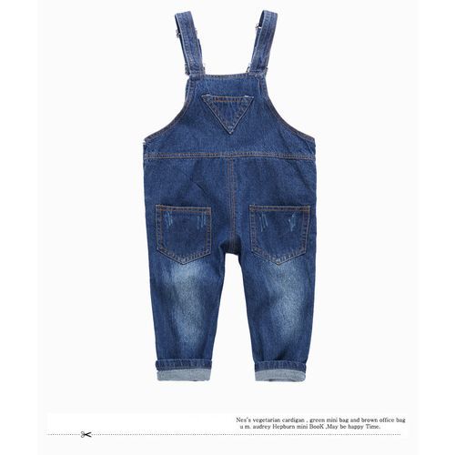 Baby 1-8 Yrs Boy Girls Overalls Jeans Pant(Color:Blue)