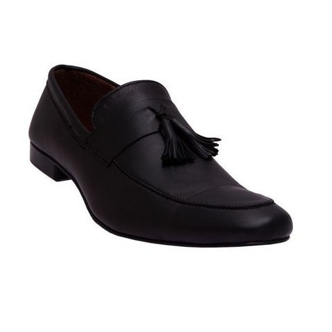 Men's Formal Slip-on Shoes With Bell Detail - Black
