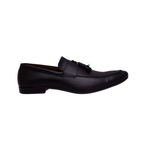 Men's Formal Slip-on Shoes With Bell Detail - Black