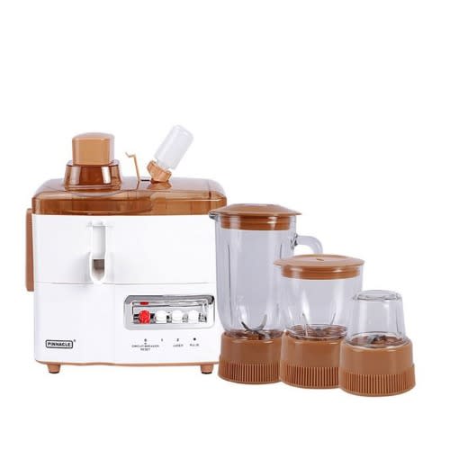 4 In 1 Food Processor - Juicer + Blender + Chopper & Dry Mill - 600W - 1.25L - Glass Jar