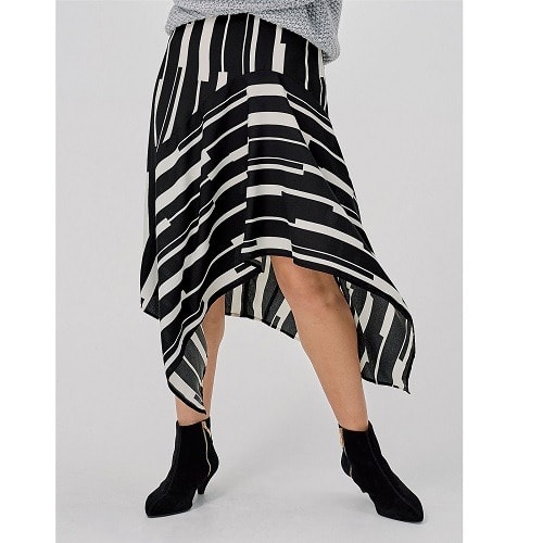 Nancy Chiffon Mono Stripe Hanky Skirt