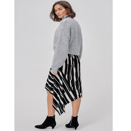 Nancy Chiffon Mono Stripe Hanky Skirt