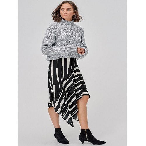 Nancy Chiffon Mono Stripe Hanky Skirt