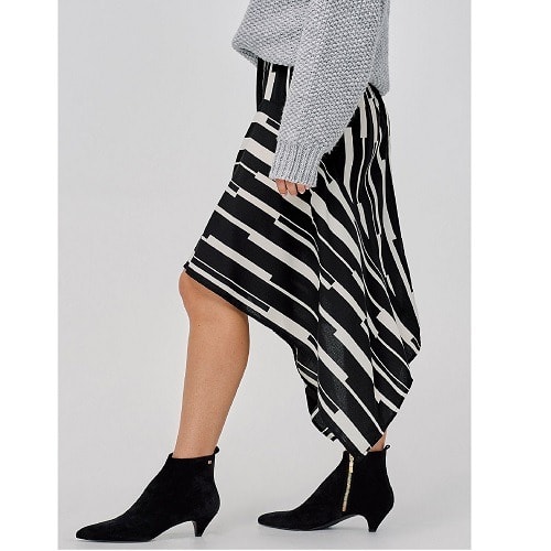 Nancy Chiffon Mono Stripe Hanky Skirt