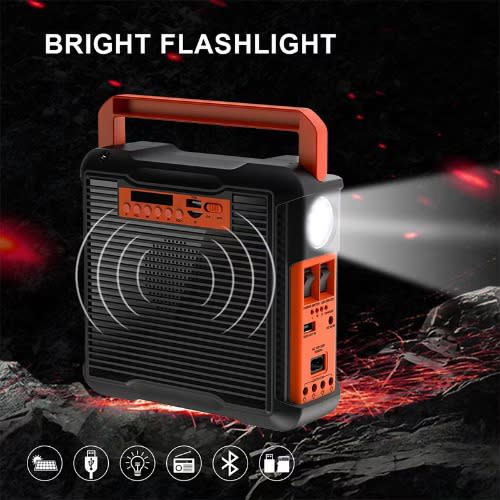 Home Solar Power System With FM Radio, Bluetooth & 3 Bulb