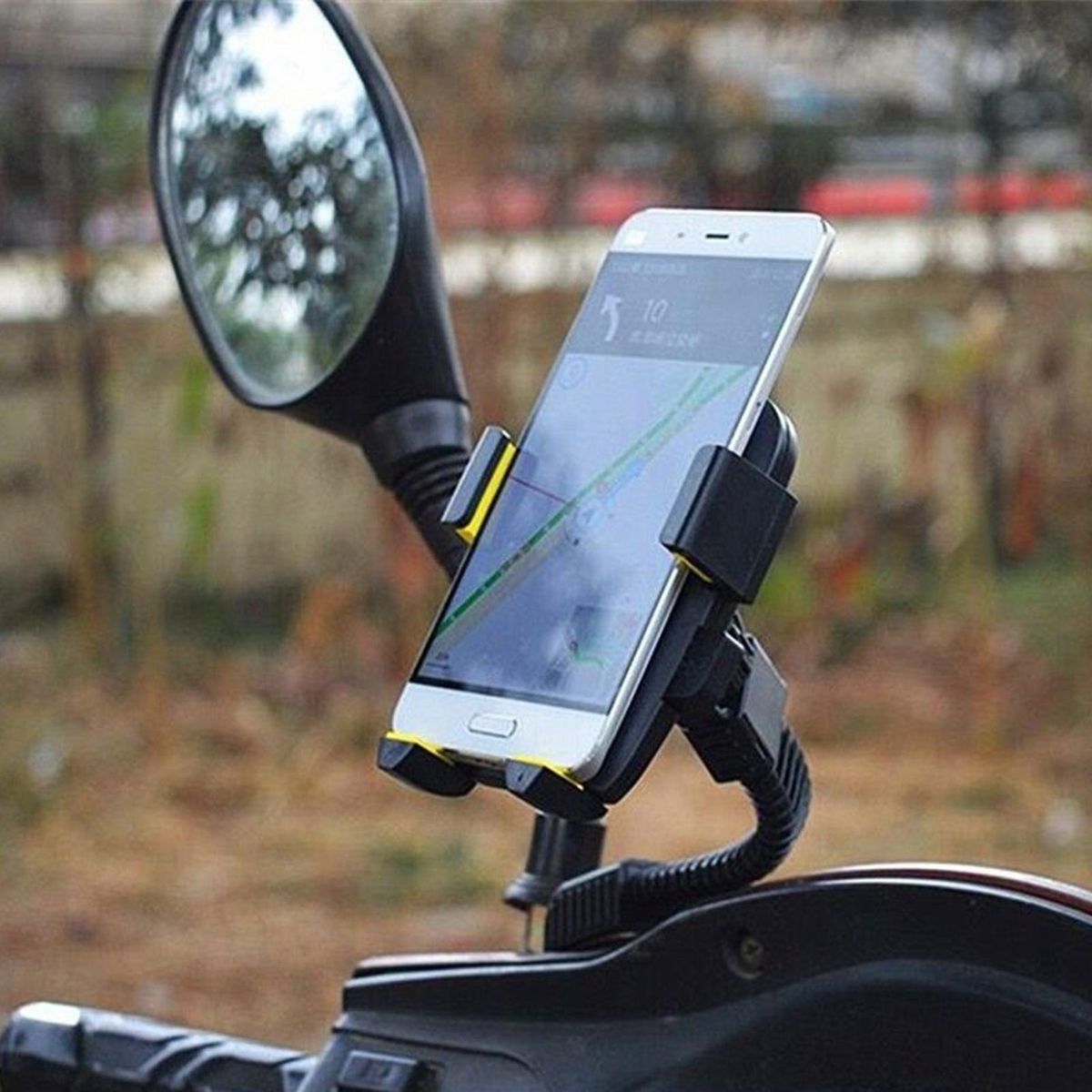 Motorbike Phone Holder Anti-shaking Electrocar Phone Holder Yellow