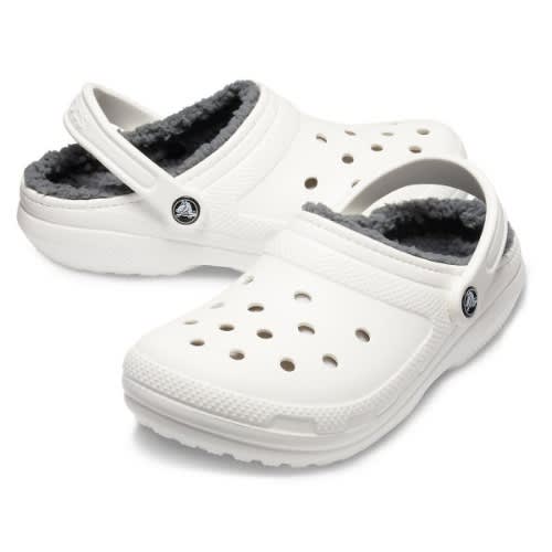 Lined Crocs - White & Grey