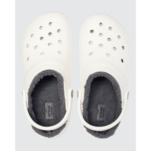 Lined Crocs - White & Grey