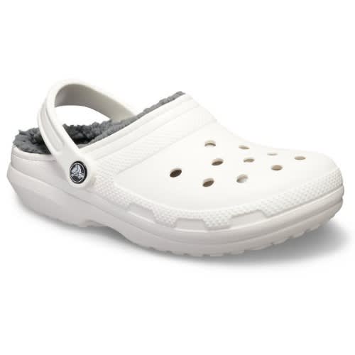 Lined Crocs - White & Grey