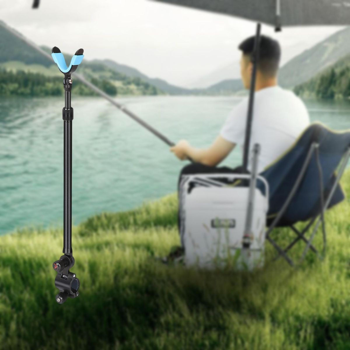 Fishing Rod Holder Heavy Duty Fishing Pole Support Black