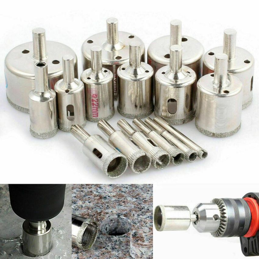 16Pcs Diamond Holesaw Set Holes   Marble