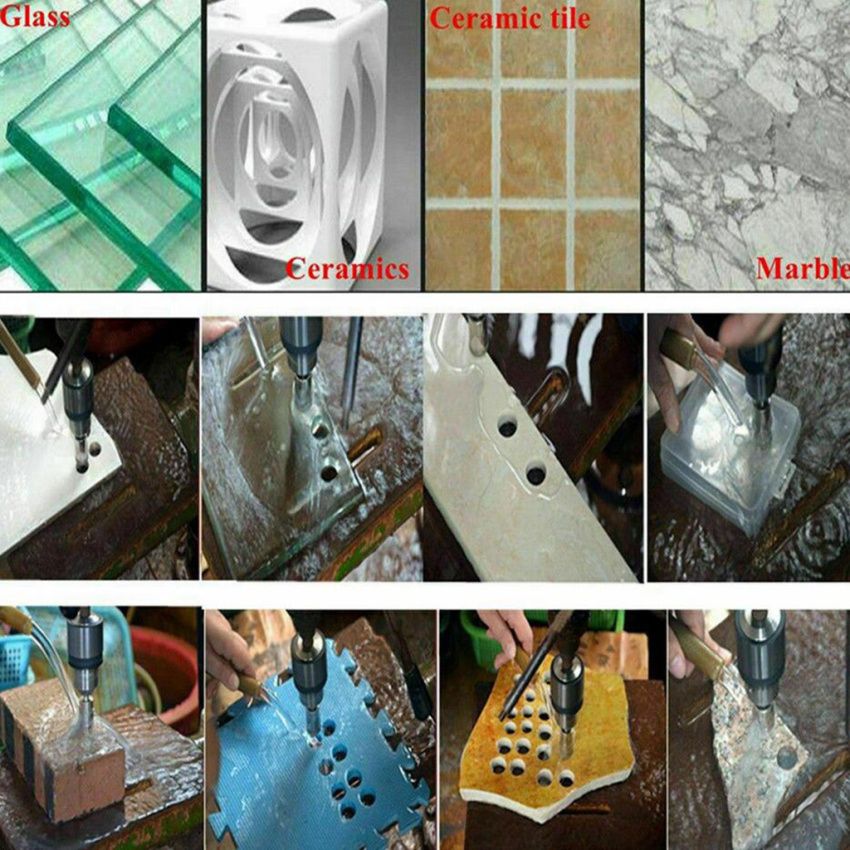 16Pcs Diamond Holesaw Set Holes   Marble