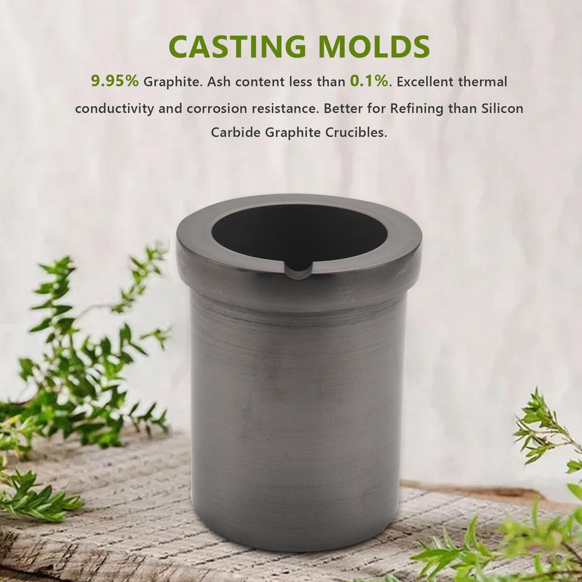 Melting 3Kg Graphite Crucible For Gold And Silver Smelting T