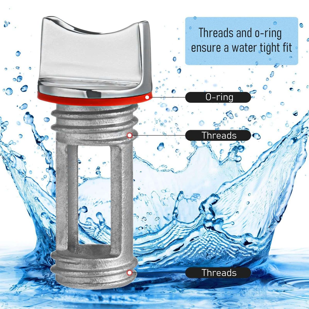 Stainless Steel Boat Drain Plug Bung Hole Drainage Marine