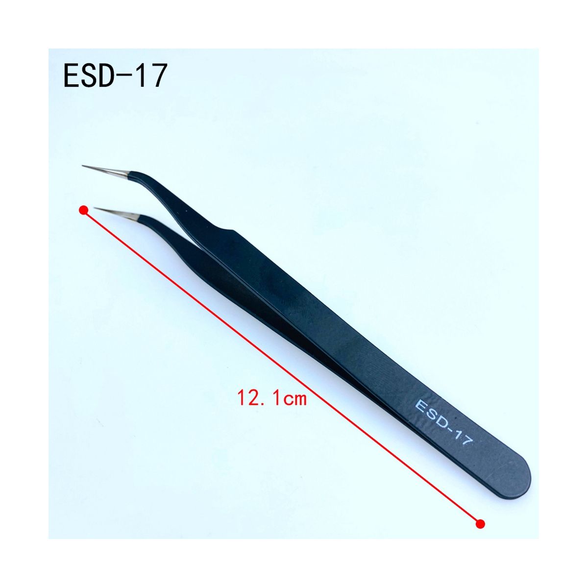 Anti-Static Tweezers Combination Set Cloth Bag 10-Piece Set Flat Head
