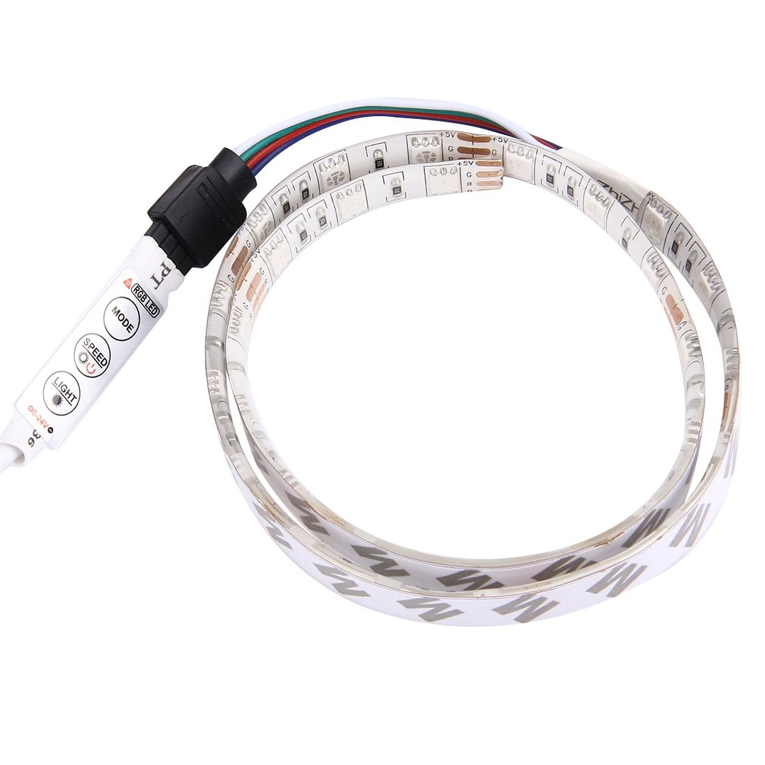50cm 3W USB TV Rope Light , Epoxy IP65 Waterproof 30 LED 5050 SMD With 1m Extended Switch Cable & Manual Controller, Wide: 10mm(Colorful Light)