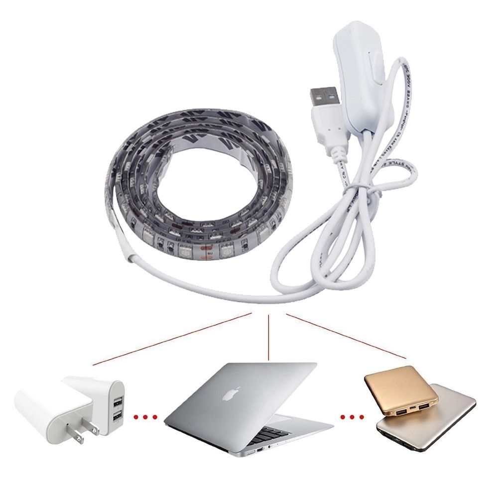 50cm 3W USB TV Rope Light , Epoxy IP65 Waterproof 30 LED 5050 SMD With 1m Extended Switch Cable & Manual Controller, Wide: 10mm(Colorful Light)