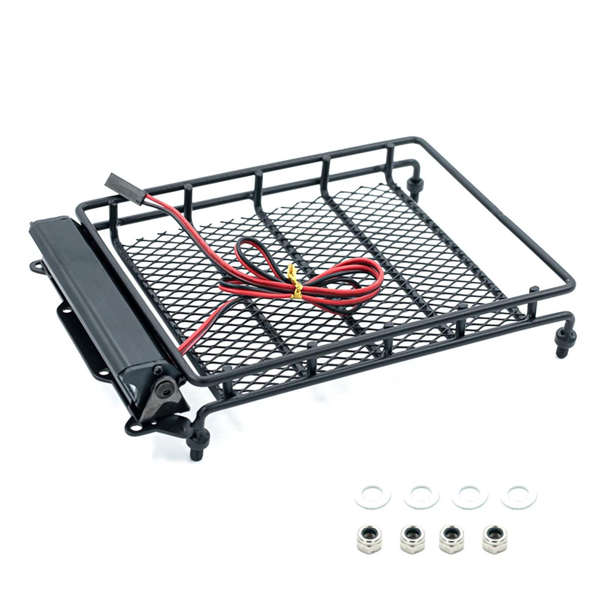 Roof Rack Luggage Carrier with LED Lights RC Car Metal Parts Compatible with 1/14 1/12 1/10 SCX10 CC01 MN D90 D91 D99 MN90 MN99S RC Car