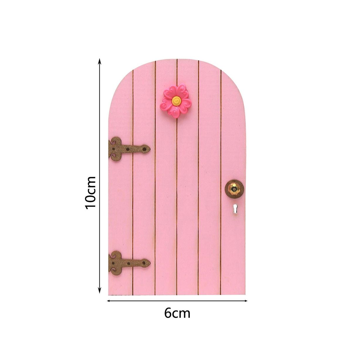 Miniature Fairy Door Miniature Garden Fairy Gate Figurine with Flower Decor Pink