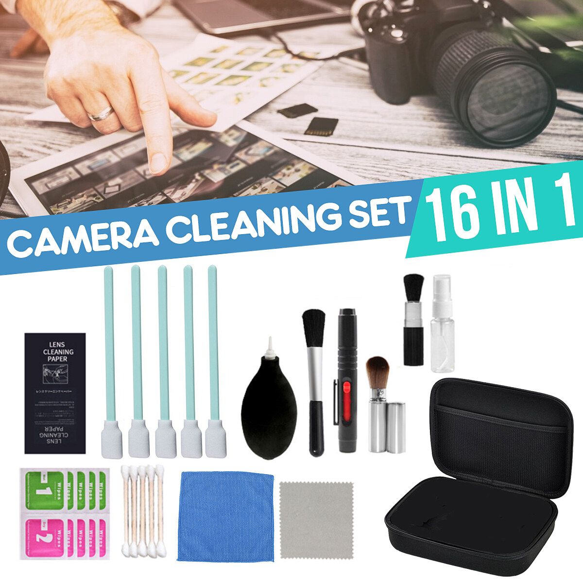 16 In 1 Cleaner Kit Eco-Friendly Room Photo Cleaning Brush Set Camera Clean Tool