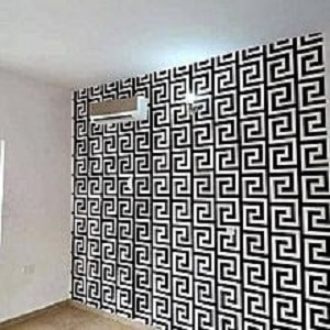 Wall Decor, 3d Wall Paper Black And White Versace Effect (5.3sqm)