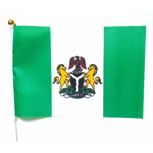 Nigeria Handheld Flag With Plastic Pole - 6 Pieces