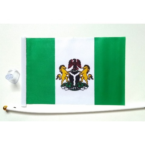 Nigeria Handheld Flag With Plastic Pole - 6 Pieces
