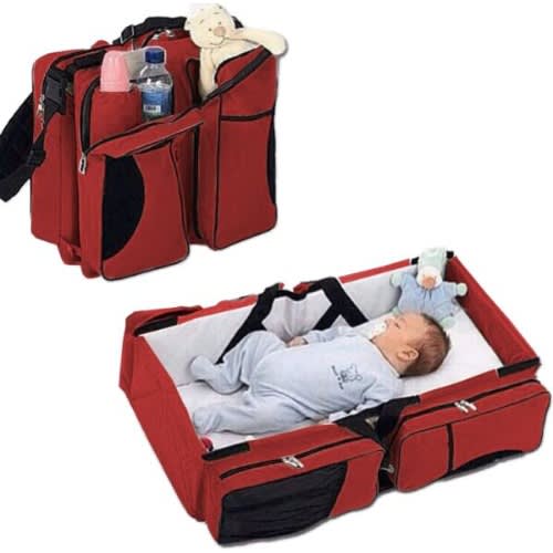 Multi Purpose Baby Bag & Bed - Red