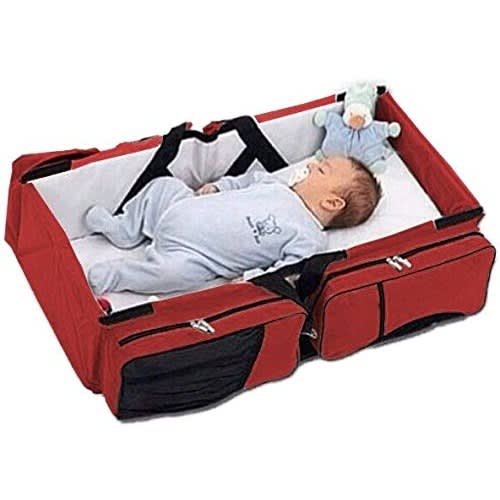 Multi Purpose Baby Bag & Bed - Red