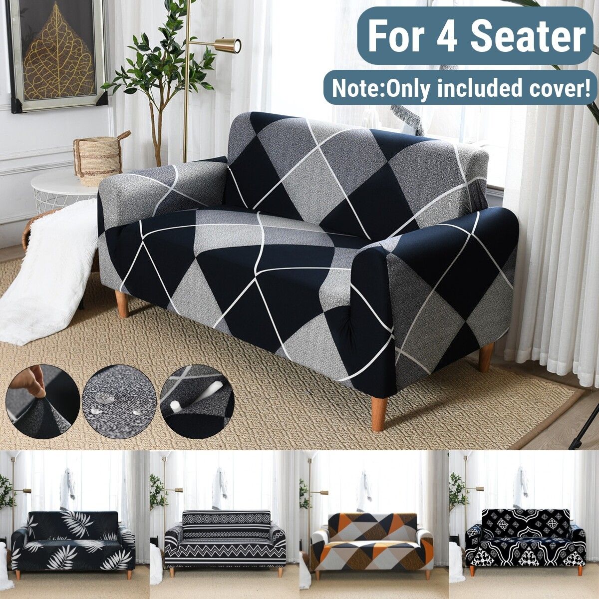 Four Seater Stretch Chair Sofa Covers Couch Cover Elastic Slipcover Protector Type 5