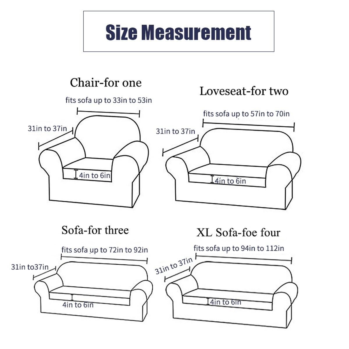 Four Seater Stretch Chair Sofa Covers Couch Cover Elastic Slipcover Protector Type 5