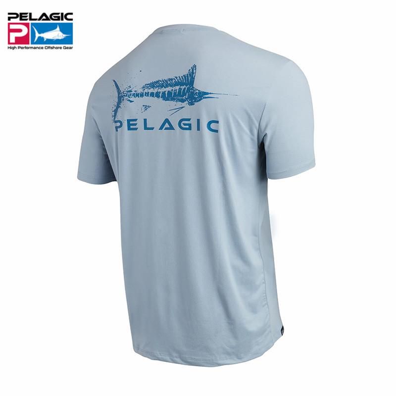 Pelagic Fishing Shirt Outdoor Men Short Sleeve T Shirt Fish Apparel UPF50 Sun Protection Wear Breathable Hooded Angling Clothing