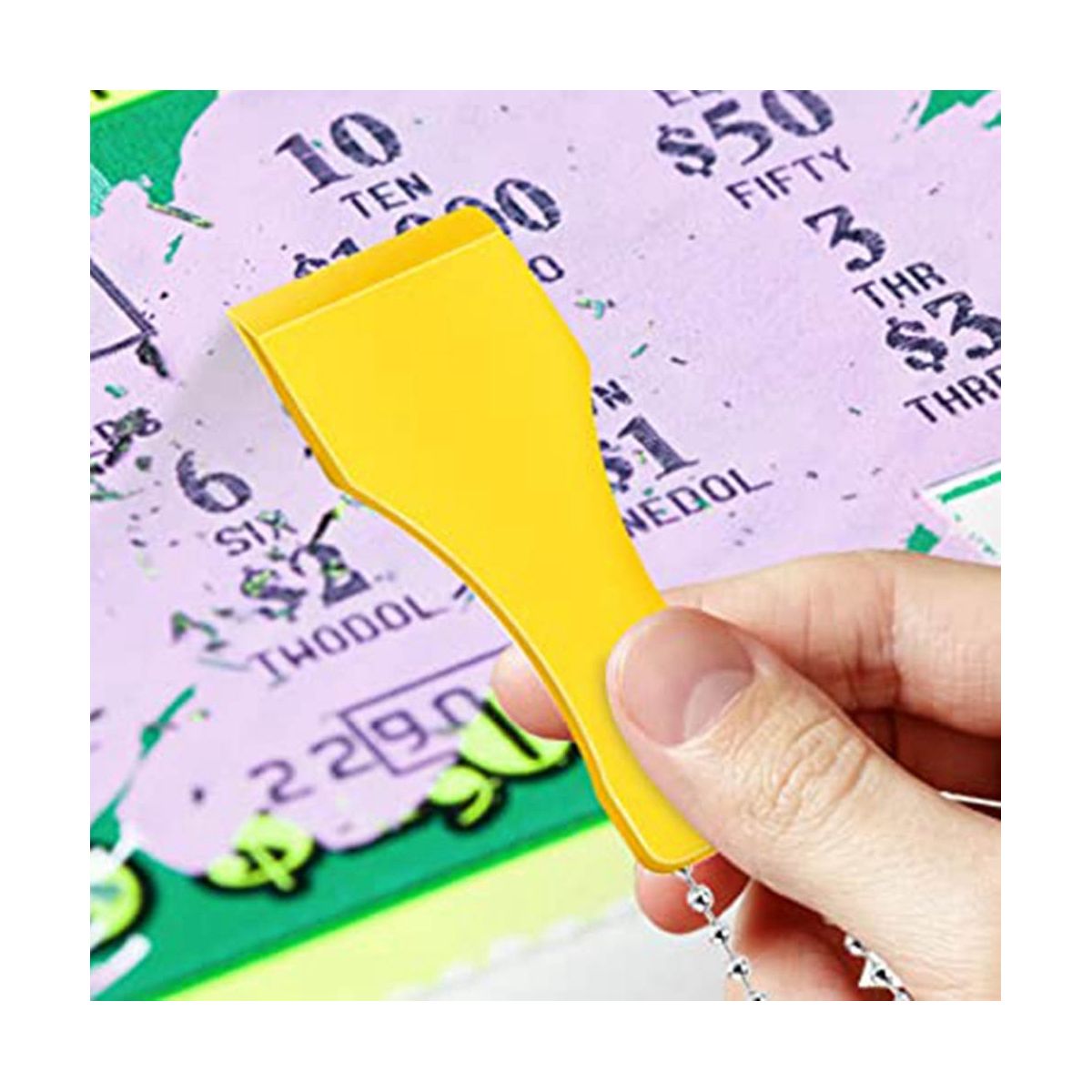 20 PCS Plastic Scraper Tool Keychain Lottery Ticket