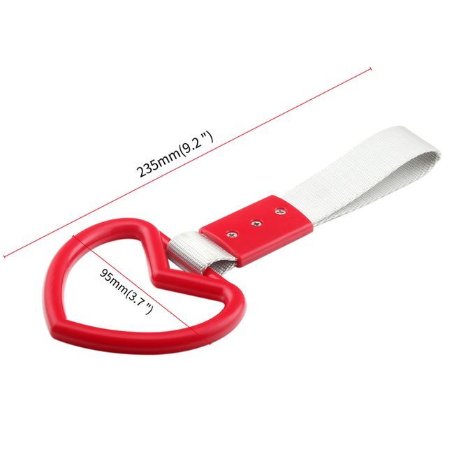 Warning Strap Heart Shape Decoration Lightweight-Red
