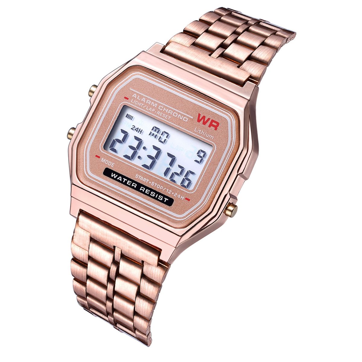 Women's Vintage Digital LED Waterproof Wrist Watch - Rose