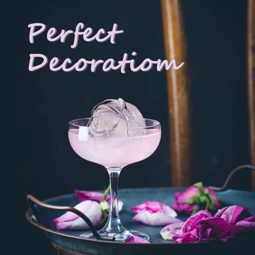 Crystal Clear Ice Ball Maker Ice Ball Press Spherical Whiskey Tray Mould Bubble-Free Ice Cube Maker 2.35 Inch Rose Ice Cube Tray