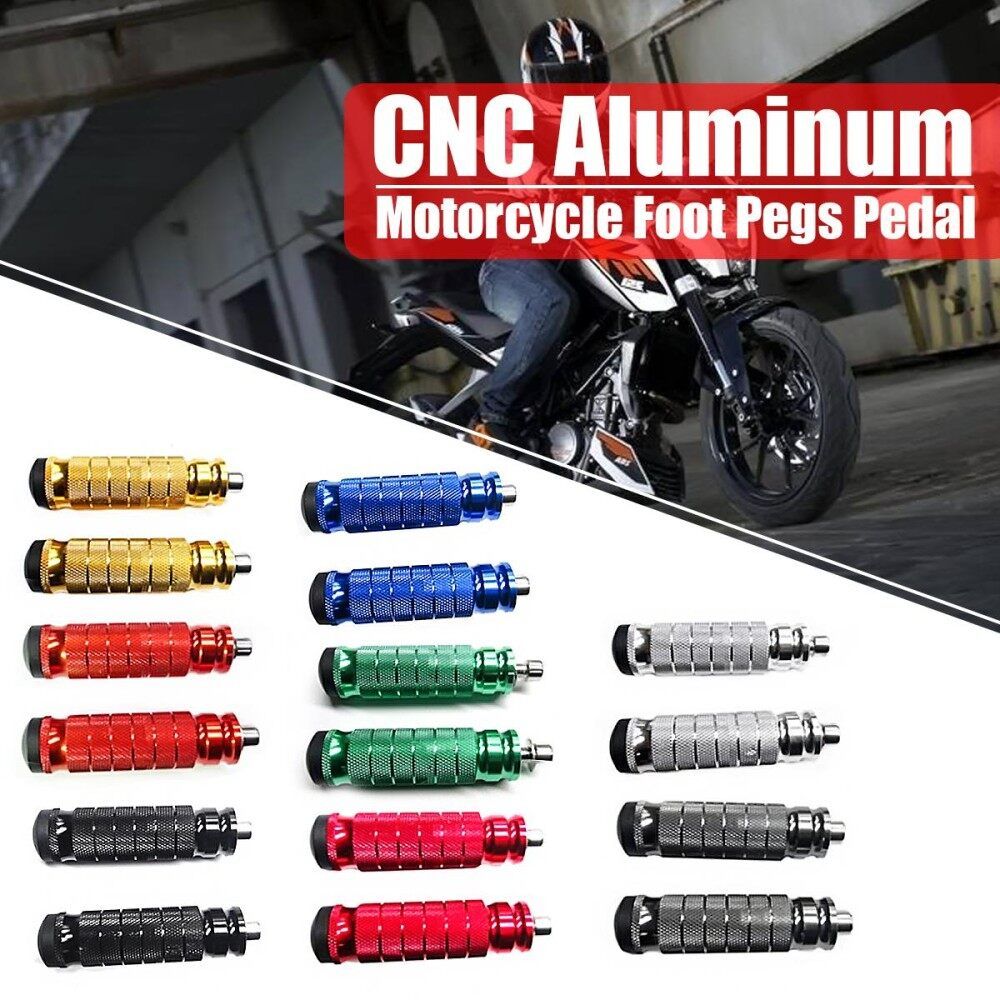 Aluminum Folding Motorcycle Rearset Footrests Footpeg Foot Pegs Pedal Red (red)